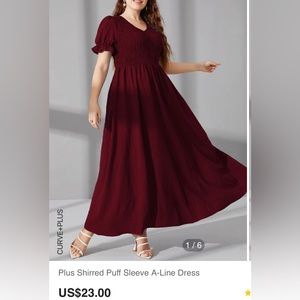 Burgundy A-Line Dress